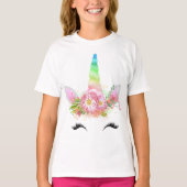 Mädchen-Einhorn-T-Shirt T-Shirt (Vorderseite)