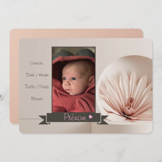 Mädchen Einladung (Vorne/Hinten)