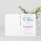 Mädchen Einladung zum 1. Geburtstag Foto (Stehend Vorderseite)