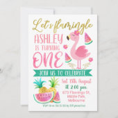 Mädchen: Einladung zum ersten Geburtstag (Vorderseite)