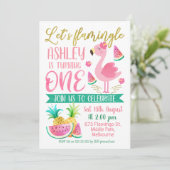 Mädchen: Einladung zum ersten Geburtstag (Stehend Vorderseite)