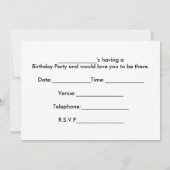 Mädchen Einladung zur Geburtstagsparty, Lila (Rückseite)