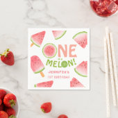 Mädchen eins in einem Melon! Watermelon Birthday P Serviette (Beispiel)