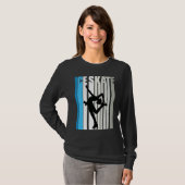 Mädchen Eislaufen Farben Eislaufen Retro Trainer C T-Shirt (Vorne ganz)