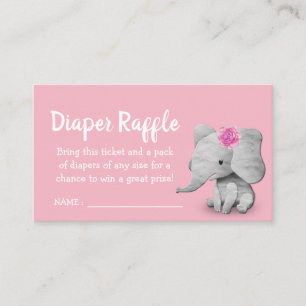 Mädchen-Elefant-Babyparty-Windelraffle-Karte Begleitkarte