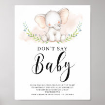 Mädchen Elefant Say Baby Sign Game Baby Shower