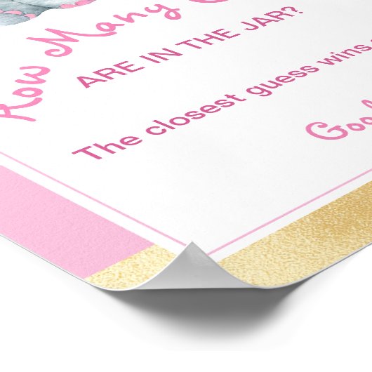 Mädchen Elefant Wie viele Kanadier im Jar-Duschspi Poster (Ecke)