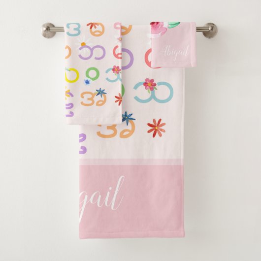 Mädchen Elegant Myanmar Birmese Alphabet Floral Na Badhandtuch Set (Insitu)