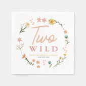 Mädchen Elegant Zwei Wilde Wildblume 2. Geburtstag Serviette (Vorderseite)