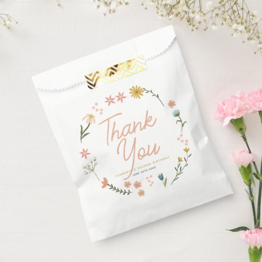 Mädchen Elegantes Rosa Boho Wildblumen Mädchen Geb Geschenktütchen (Versiegelt)