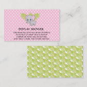 Mädchen Elephant Babydusche Dusche Rosa Begleitkarte (Vorne/Hinten)