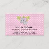 Mädchen Elephant Babydusche Dusche Rosa Begleitkarte (Vorderseite)