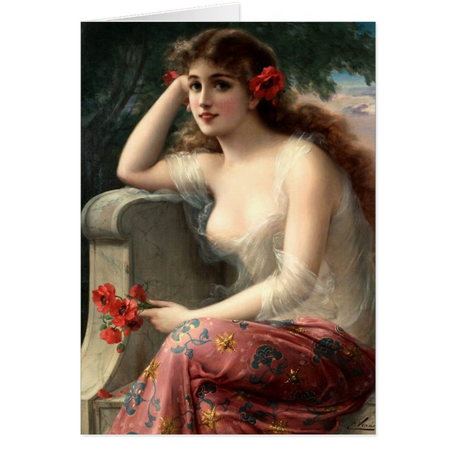 Mädchen Emile Vernon mit einer Mohnblume (Vorne)