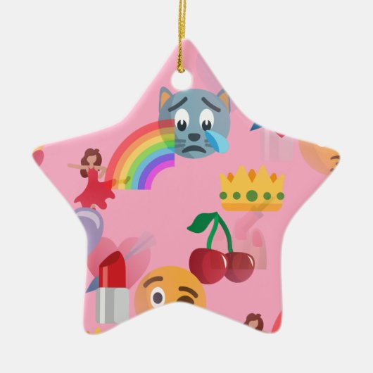 Mädchen Emoji Keramikornament (Vorne)