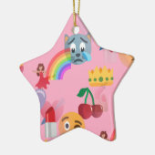 Mädchen Emoji Keramikornament (Links)