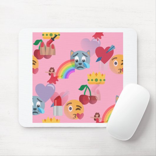 Mädchen Emoji Mousepad (Mit Mouse)