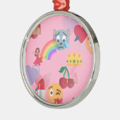 Mädchen Emoji Ornament Aus Metall (Links)
