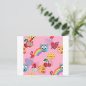 Mädchen Emoji Postkarte (Stehend Vorderseite)