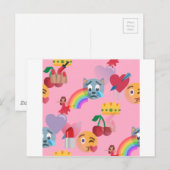 Mädchen Emoji Postkarte (Vorne/Hinten)