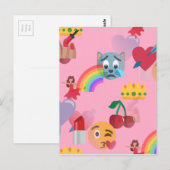 Mädchen Emoji Postkarte (Vorne/Hinten)