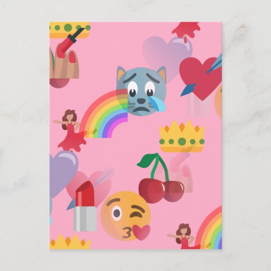 Mädchen Emoji Postkarte (Vorderseite)
