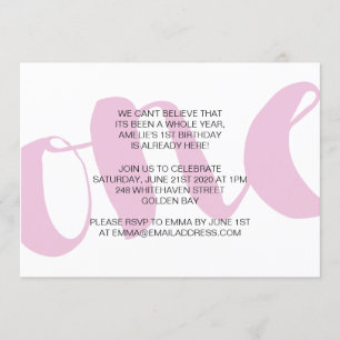 Mädchen-erste Geburtstags-Party Einladung