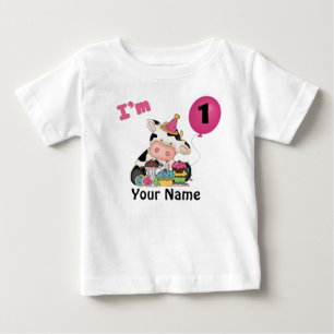 Mädchen erste Geburtstagskuhe Baby T-shirt