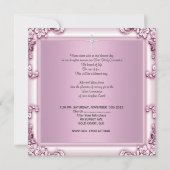 Mädchen Erste heilige Kommune Rosa Schleier Rosa K Einladung (Rückseite)