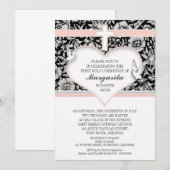 Mädchen erste heilige Kommunion rosa Sondereinladu Einladung (Vorne/Hinten)