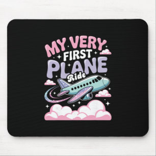 Mädchen erster Flug Kinder fliegen zum ersten Mal  Mousepad