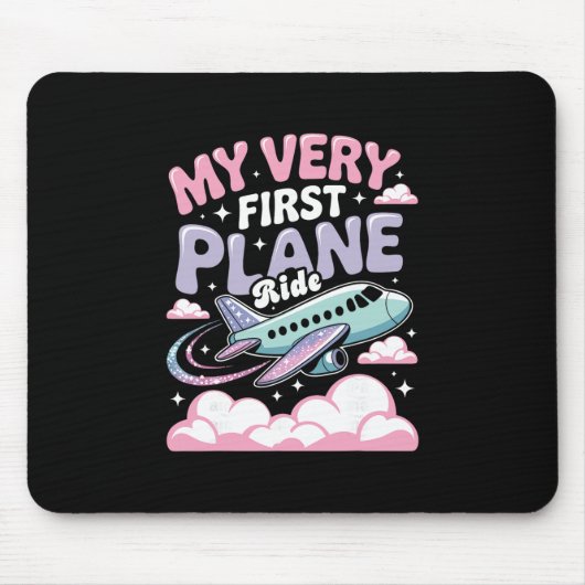 Mädchen erster Flug Kinder fliegen zum ersten Mal Mousepad (Vorne)
