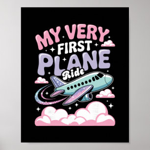 Mädchen erster Flug Kinder fliegen zum ersten Mal  Poster