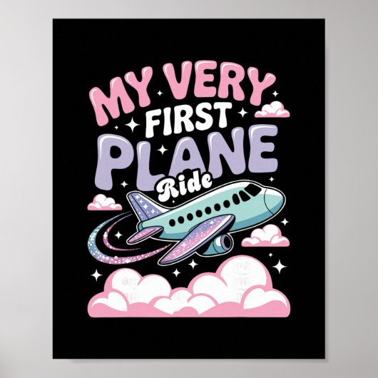 Mädchen erster Flug Kinder fliegen zum ersten Mal Poster (Vorne)