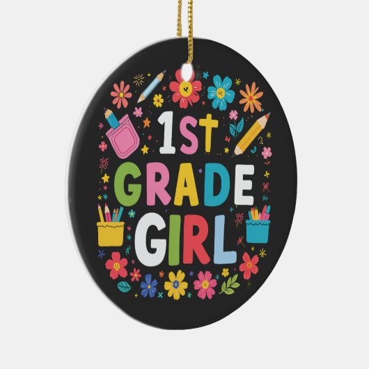 Mädchen erster Klasse Mädchen erster Klasse zurück Keramik Ornament (Rechts)