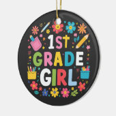 Mädchen erster Klasse Mädchen erster Klasse zurück Keramik Ornament (Links)