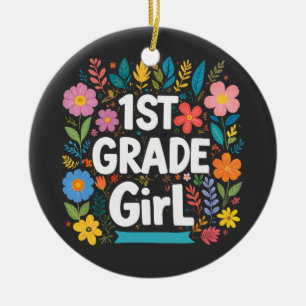 Mädchen erster Klasse Mädchen erster Klasse zurück Keramik Ornament