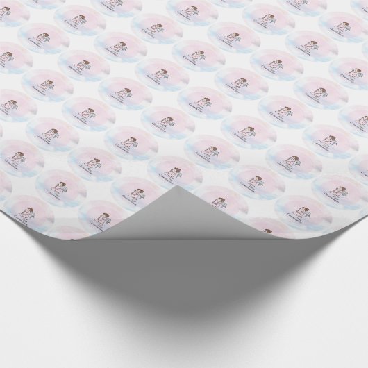 Mädchen, Erster Kommunion Angel Geschenkpapier (Ecke)