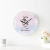 Mädchen, Erster Kommunion Angel Große Wanduhr (Zuhause)