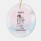 Mädchen, Erster Kommunion Angel Keramikornament (Links)