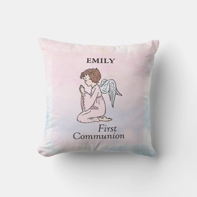 Mädchen, Erster Kommunion Angel Kissen (Vorderseite)
