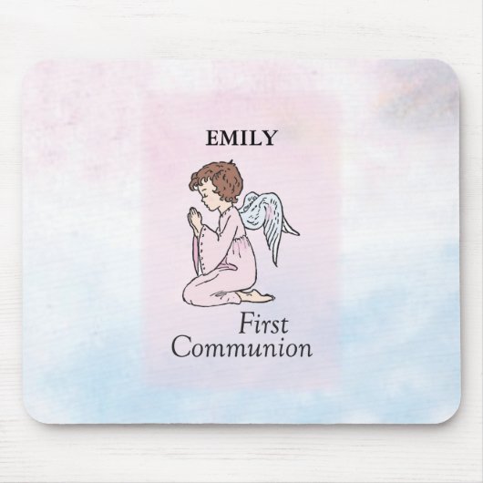 Mädchen, Erster Kommunion Angel Mousepad (Vorne)