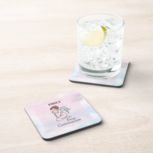 Mädchen, Erster Kommunion Angel Untersetzer (Rechte Seite)