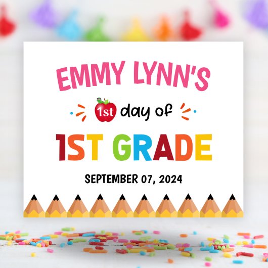 Mädchen erster Schultag erster Klasse Poster