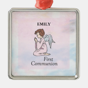 Mädchen, Erstkommunion Engel Silbernes Ornament