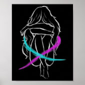 Mädchen erweckt Selbstmordprävention Awaren Poster (Vorne)