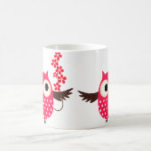 Mädchen-Eule mit Blumen Kaffeetasse (Mittel)