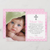 Mädchen-Ewigkeits-Ring-danken QuerFoto-Taufe Ihnen Dankeskarte (Vorne/Hinten)