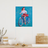 Mädchen Fahrrad Pin Up Poster (Küche)