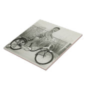 Mädchen fährt Fahrrad Fliese (Seite)