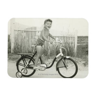 Mädchen fährt Fahrrad Magnet